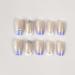 Buy Purple Press on Nails | Medium Square French Tip with Glitter & Rhinestones | 24Pcs Glossy Full Cover Stick-On Acrylic Nails for Women & Girls - Buy Online on GoSupps.com
