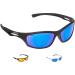 Cressi Unisex - Adult Sniper Sunglasses Sport Sunglasses (Pack of 100) One Size Black/Mirrored Blue Lenses