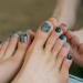 Zinipin Gellight Semi-Cured Gel Pedicure Strips - 30 Pedi Wraps with Cleanser Pads, Stick & File - Blue Marble Art - Buy Online on GoSupps.com