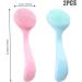 Silicone Face Scrubber Set - 2PCS Manual Facial Cleansing Brush for Deep Cleaning & Gentle Exfoliation | Face Care Essential - Buy Online on GoSupps.com
