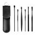 ObjFoch Skyrro Ear Wax Cleaner 6 Pcs Skyrro Innovative Earwax Cleaning Tool Set with Storage Bag (Black)