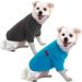 Hualisiji dog sweater Small dog dog sweater fleece dogs clothes for small dogs winter softness comfort and warmth suitable for small medium and large dogs (L blue+gray) L 2PCs blue+gray