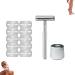 Glowie Care razor double-cutting-off razor with 10 double cutting edge security razor blades ros golden double cutting-off safety razor durable stainless shaving set silver