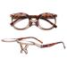 Vevesmundo flip up reading glasses round make -up glass and BB flaps with foldable glaes+1.0 +1.5 +2.5 +3.0 +3.5 +4.0 1 piece of brown 4.0 x