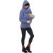 HAPPY MAMA Maternity Fleece Hoodie Duo Top Carrier Baby Holder 8-10 Blue - Buy Online on GoSupps.com