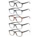 Cojwis reading glasses for women men 5 pack Classic readers springs hinge reading glasses optics light glasses comfortable rectangular super reading aid 5 colors 1.75 x