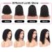 JONAWOON 12 Short Curly Bob Lace Front Human Hair Wig - 150% Density, Pre Plucked, Natural Black - 13x4 HD Transparent Bob Water Wave Wig for Black Women - Buy Online on GoSupps.com