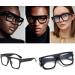 NIDOVIX Square Blue Light Blocking Glasses - Trendy Thick Frame for Men & Women - Non-Prescription Transparent Grey 50mm - Buy Online on GoSupps.com