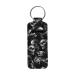 Cool Punk Skull Pattern Fashion Lip Gloss Tube Holder Keychain Neoprene Chapstick Sleeve