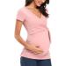 Love2Mi Maternity Breastfeeding Top - Long Sleeve V-Neck XL Dark Pink - Buy Online on GoSupps.com