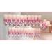 French Long Square Pink Heart Press on Nails - 24 Pcs Set | Coffin & Ballerina Style | Acrylic False Nails for Women & Girls - Style109 - Buy Online on GoSupps.com