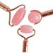 Jade Roller Set with 3 Replaceable Heads | 100% Real Jade & Rose Quartz Facial Tools | Gold Handle Anti-Aging Eye Bag Massage Kit - Buy Online on GoSupps.com