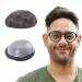 Lordhair wig for men toupet men made of natural real hair 0.08 mm front 1/2 inch V-looped size on skin-based super thin wig for men replacement hair system 20 x 25 cm
