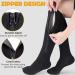 Zipper Compression Stockings for Men & Women - 2 Pairs 15-20 mmHg for Varicose Veins Edema & Recovery - XXL Black - Buy Online on GoSupps.com