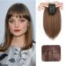 Straight Hair Topper hair pieces with Fringe for Thinning Hair Women Clip in Hairpieces Woman Topper Hair piece Toupee for Hair Loss (14INCH/35CM Light Brown) 14INCH/35CM Light Brown