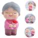 Elderly Couple Cake Figurines - Pink Vinyl Cake Decoration | 8.4x4.8CM - Perfect for Baking & Crafting - Buy Online on GoSupps.com
