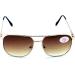 V.W.E. Bifocal Outdoor Sunglasses - Metal Reading Glasses with Big Lens Spring Hinge Square Design Gold Frame & Brown Lens (2.5x) - Perfect for Every Adventure - Buy Online on GoSupps.com