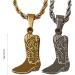 Oralgo Cowboy Boot Pendant Necklace - Unique Engraved Steel Color Jewelry for Sophisticated Style - Buy Online on GoSupps.com