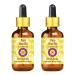 d ve herbes Pure Yuzu Oil (Citrus Junos) with Glass Dropper Cold Pressed (Pack of Two) 100mlx2 (6.76 oz)