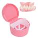 2Pcs Denture Holder Case Protable Partial Mouth Guard Container Case Denture Box Orthodontic Denture Storage Boxes(Pink)