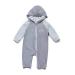 BONVERANO Baby Boys Swimsuit Toddler Bathing Suit Zip-up Full-Zip Hoodie One Piece Swimwear with UPF 50+ Sun Protection 2-3 Years Grey