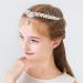 IYOU Girl Wedding Headpiece Silver Rhinestone Pendant Forehead Headband Princess Communion Hair Accessories for Flower Girls - Buy Online on GoSupps.com