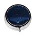 Dark Blue Night Viewround Pill Box 3 Compartment Round Pill Box Organizer Portable Travel Pill Box for Traveling.