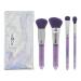 MODA Royal & Langnickel Full Size Mythical Crystal 5pc Makeup Brush Set with Pouch Includes - Powder Angle Brush MD Shader and Crease Brushes Brilliant Amethyst