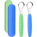 WILsem Tongue Cleaner - Reusable Stainless Steel Tongue Scraper with Non-Slip Handle - Travel-Friendly Blue Mouth Brush - Buy Online on GoSupps.com