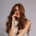 Buy Brown Wavy Synthetic Wig for Women Long Curly Hair | 80s 70s 60s 50s Cosplay Hairstyle | International Shipping Available - Buy Online on GoSupps.com