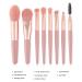 NEJLSD Mini Make-Up Brush Set - 8 Synthetic Brushes for Foundation Eyeshadow Eyebrows & Lips - Perfect for Blending - Pink - Buy Online on GoSupps.com