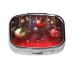 Merry Christmas Printing 2 Compartment Small Pill Case Cute Small Pill Box Purse Pill Boxs Travel Pill Organizer for Pocket Purse and Travel Gifts