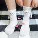 3D Doll Couple Magnetic Suction Funny Socks - 5 Pairs White - Buy Online on GoSupps.com