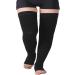 TOFLY Medical Thigh High Compression Stockings - Open Toe, 15-20mmHg, Black 3XL - Men & Women (Pair) - Buy Online on GoSupps.com
