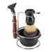 Shaving Bowl Kit for Men 4 in 1 Manual Safety Razor Stand and Soap Cup Set Men's Wet Badger Hair Brush Bristles Mug Elegant Soap Stainless Steel Grooming Gift for Father Husband Brother