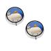 Santorini Greek Island Sea View Printed Mini Round Pill Box Pill Box 3 Compartment Medicine Pill Case Pill Organizer Travel Pillbox Portable Pill Box for Pocket Home Office Use
