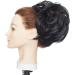 Large Updo Messy Bun Hair Extension Wavy With Elastic Rubber Band 80G Synthetic Thick Chignon Donut Ponytail Hairpiece For Women Dark Black 7 Inch (Pack of 1) Dark Black - Buy Online on GoSupps.com