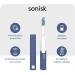 Sonisk Pulse Electric Toothbrush - Sonic Technology Battery Powered 31 000 Strokes/Minute Includes Travel Case & Brush Heads - Portable Steel Blue - Buy Online on GoSupps.com