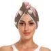 Pink Mushrooms Brown Hair Towel 2 Pack Super Absorbent Hair Drying Towel Quick Dry Hair Turbans Head Towel with Button Twisty Wrap for Women Girls