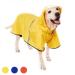 Docio dogs raincoat rain jacket with hood & collar hole & reflective strip waterproof dog jacket for medium -sized large dogs 6xl yellow 6xl (1 Pack) yellow