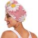 Pink Daisy Hair Towel 2 Pack | Super Absorbent Quick Dry Hair Turbans for Women & Girls - Ideal for International Shipping - Buy Online on GoSupps.com