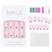 24 Pcs Glossy Press on Coffin Nails for Women - Pink Eye False Nail Set with Glue - Buy Online on GoSupps.com