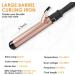 Large Ceramic Curling Wand - 1.5 Inch with Digital Temp Control & Heat-Resistant Glove | Travel-Friendly Beach Waver for Big Bouncy Curls - Rose Gold - Buy Online on GoSupps.com