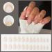 Buy Justotry 24 pcs Stiletto Nails - Milky French & Nude Almond Press-On Acrylic Fingernails for Women - Short Fake Nails for Effortless Style - Buy Online on GoSupps.com