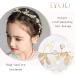 IYOU Flower Leaf Headpiece Gold Pearl First Communion Headband Crystal Floral Wedding Hair Accessories for Flower Girls and Bridesmaid. - Buy Online on GoSupps.com