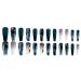 Navy Blue False Nails with Glitter and Rhinestones - 24Pcs Matte & Glossy Coffin Fake Nails for Women - Buy Online on GoSupps.com
