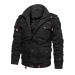Hanxiulin plush jacket oversize warm lined fleecemantel men winter parka on both sides transition jacket bladder fleece jacket breathable autumn winter coat fluff jacket black XL