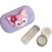 FLYRANGOOV cute cartoon princess contact lens etui 4-part portable storage box suitable for trips beautiful contact lens etui (Taro Lila-SchneebegleiterBox)