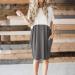 Quealent Women's Baggy House Dress Plus Size with Pockets | O-Neck Short Sleeves Casual Loose Cotton Vintage Dress in Gray - Buy Online on GoSupps.com