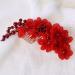 Handmade Bridal Hair Side Comb Clip | Tulle Wedding Accessories | Red Hairpiece - Buy Online on GoSupps.com